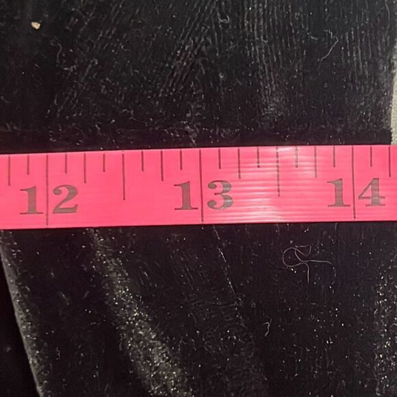 St John Large Black Silver Metallic Velvet Pull On Pants Pockets Stretch Dressy - Picture 10 of 11